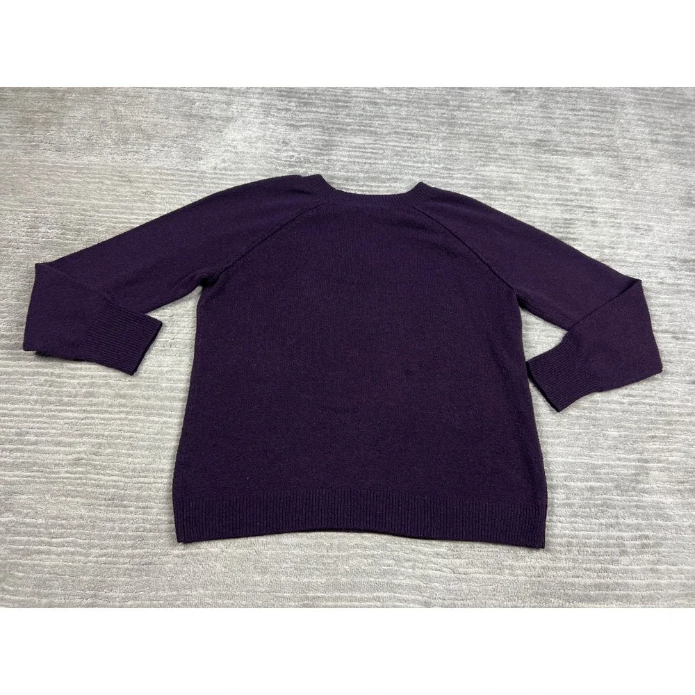 Sonoma Sweater Women Medium Purple Pullover Crewneck Raglan Sleeve Textured Knit